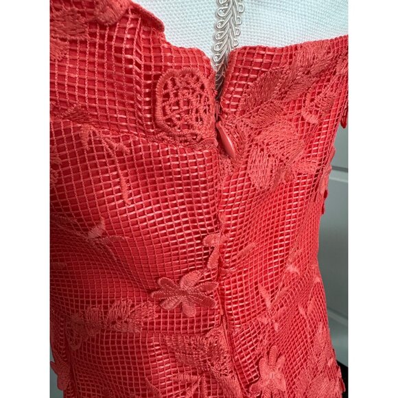 Romeo Juliet Couture Coral Lace Overlay Sleeveless Dress Medium Womens NWT Core - Picture 13 of 16